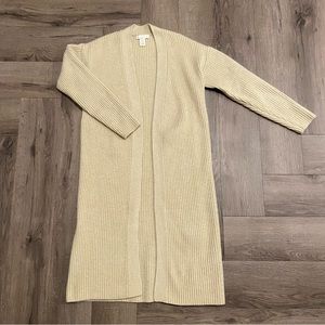 H&M Cream Long Cardigan Sweater | Size XS